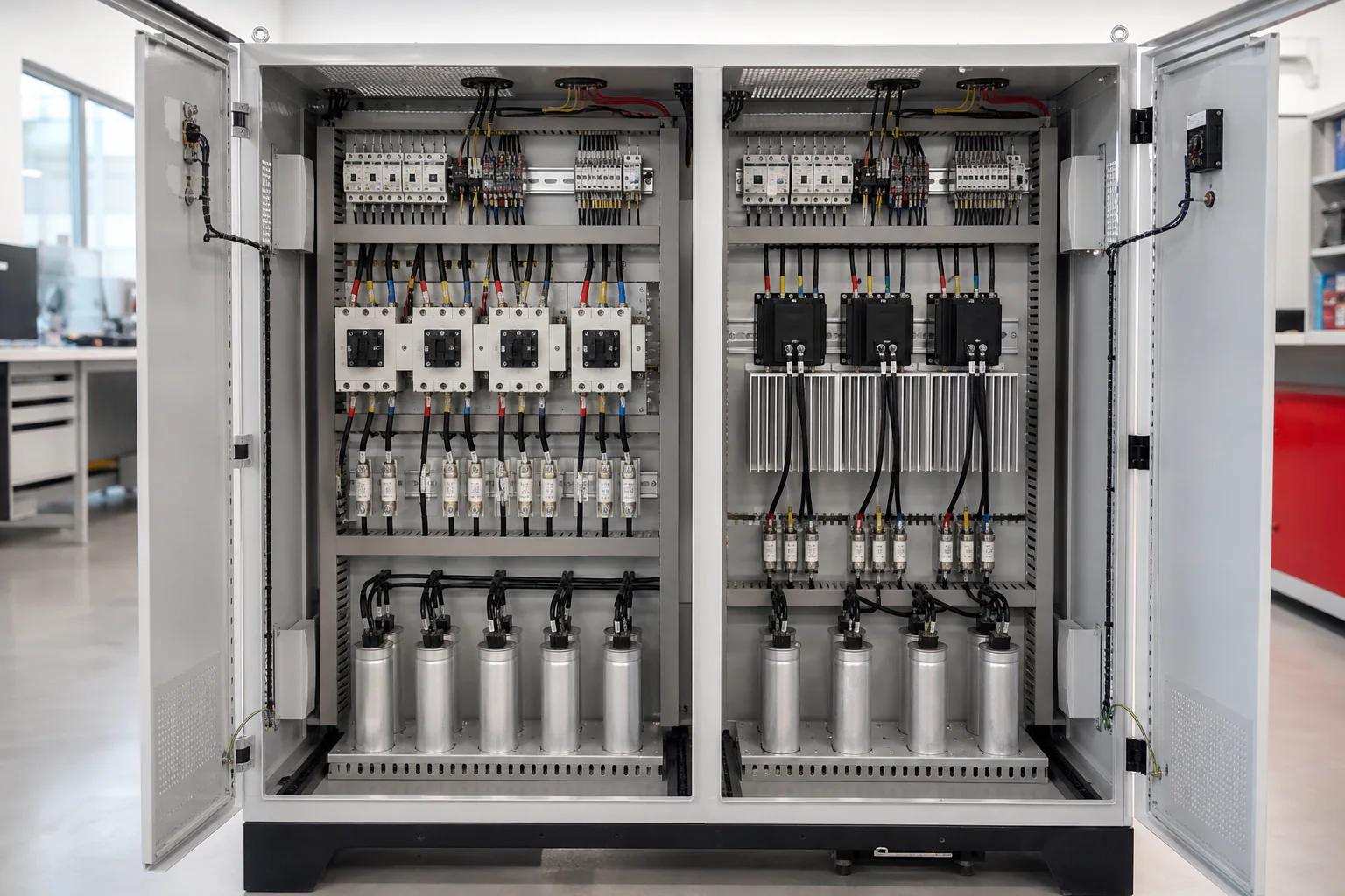 Illustrative comparison of APFC contactors, thyristor switching modules and static VAR converter equipment
